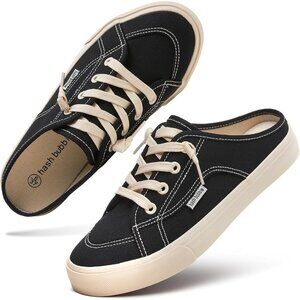 Women's Comfortable Backless Close Toed Black Mules Sandals Sneakers Shoes